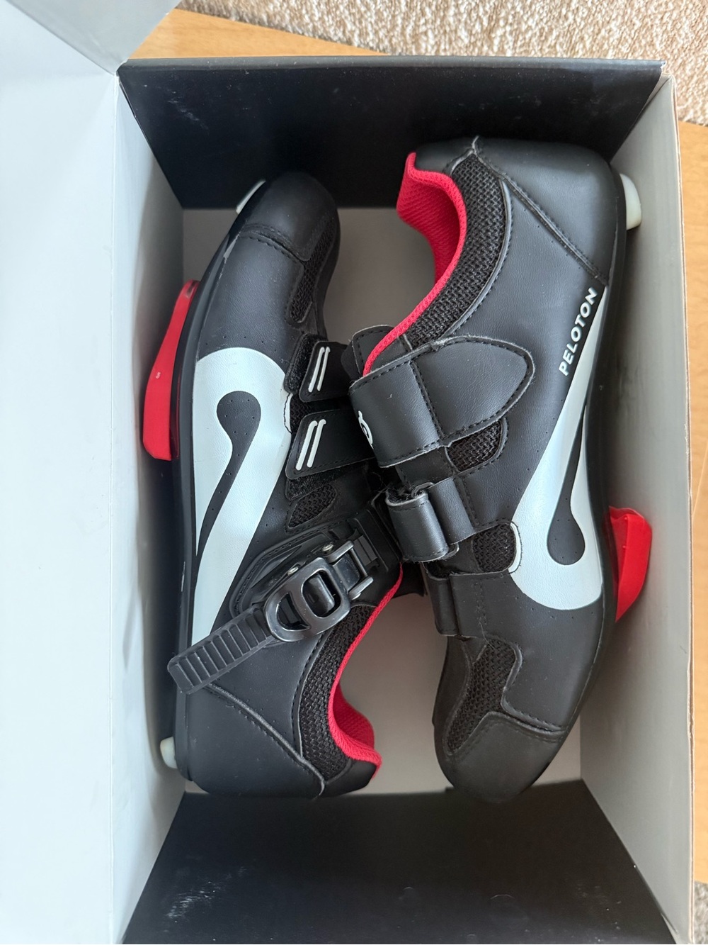Peloton Black and Red Cycling Shoes